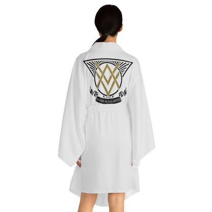 SUMMER COLLECTION - Women's Robe White (Gold-Black Print)