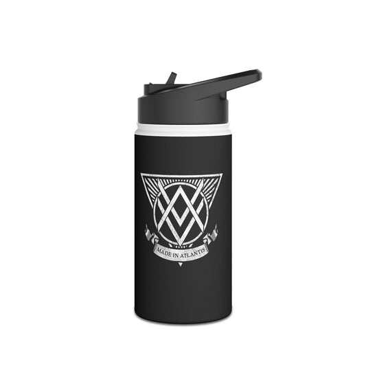 SUMMER COLLECTION - Steel Water Bottle Black (White Print)
