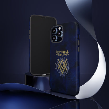 SUMMER COLLECTION - Tough iPhone Case Navy (Gold-White Print)