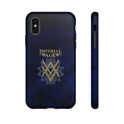 SUMMER COLLECTION - Tough iPhone Case Navy (Gold-White Print)
