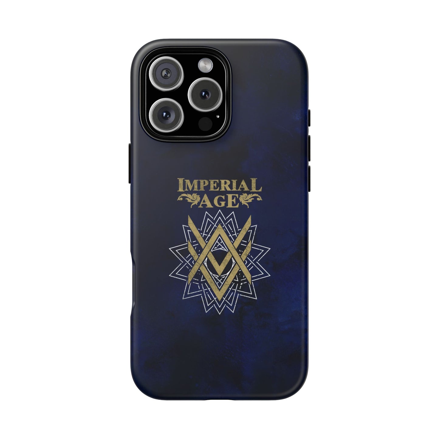 SUMMER COLLECTION - Tough iPhone Case Navy (Gold-White Print)