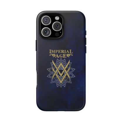 SUMMER COLLECTION - Tough iPhone Case Navy (Gold-White Print)