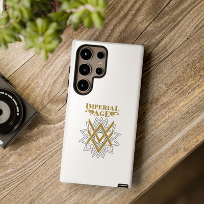 SUMMER COLLECTION - Tough Samsung Galaxy Case White (Gold-Black Print)