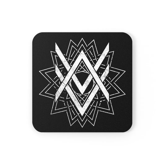 SUMMER COLLECTION - Cork Coaster Black (White Print)