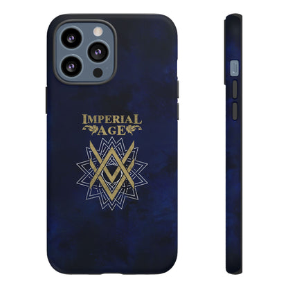 SUMMER COLLECTION - Tough iPhone Case Navy (Gold-White Print)