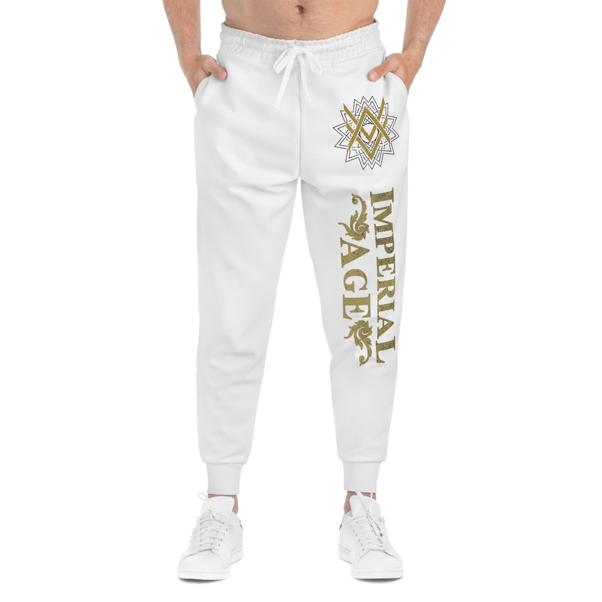 SUMMER COLLECTION - Sweat Pants White (Gold-Black Print)