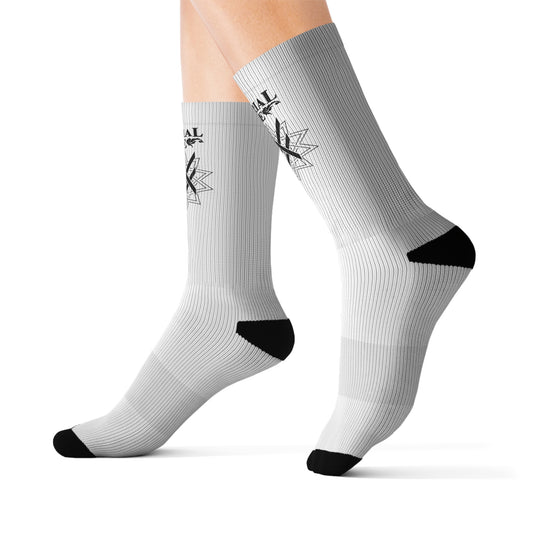 SUMMER COLLECTION - White Socks (Black Print)