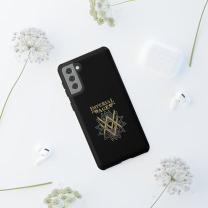 SUMMER COLLECTION - Tough Samsung Galaxy Case Black (Gold-White Print)