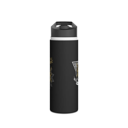 SUMMER COLLECTION - Steel Water Bottle Black (Gold-White Print)