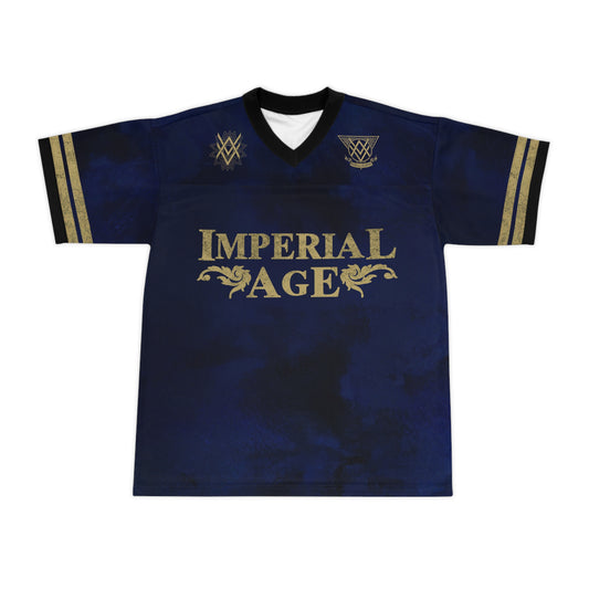 SUMMER COLLECTION - Blue AOP Football Jersey (Gold Print)