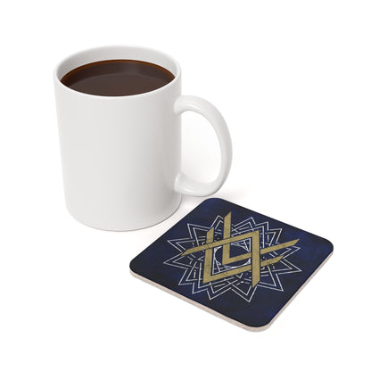 SUMMER COLLECTION - Cork Coaster Navy (Gold-White Print)