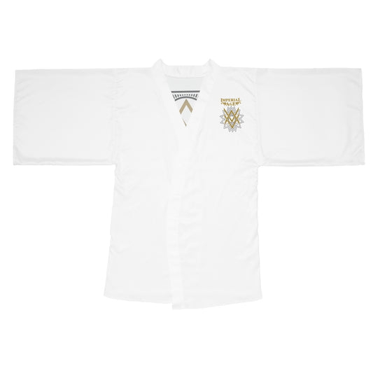 SUMMER COLLECTION - Women's Robe White (Gold-Black Print)