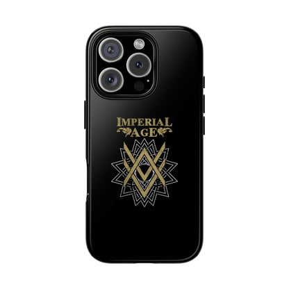 SUMMER COLLECTION - Tough iPhone Case Black (Gold-White Print)