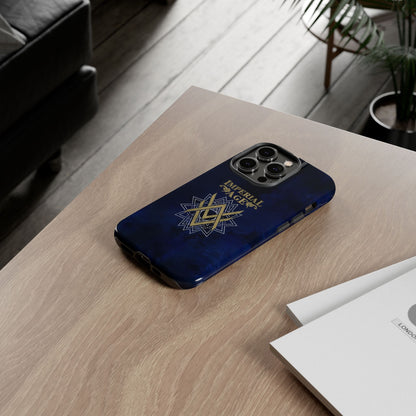 SUMMER COLLECTION - Tough iPhone Case Navy (Gold-White Print)