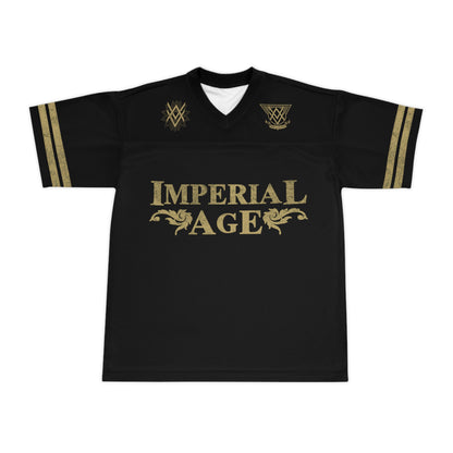 SUMMER COLLECTION - Black Football Jersey (Gold Print)