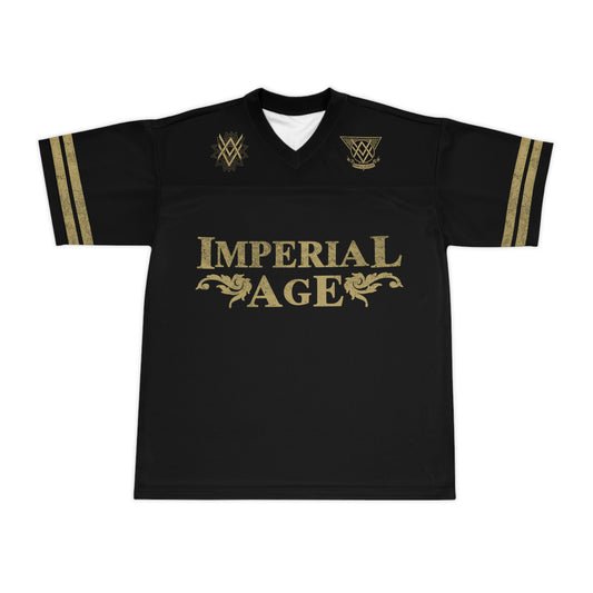 SUMMER COLLECTION - Black Football Jersey (Gold Print)