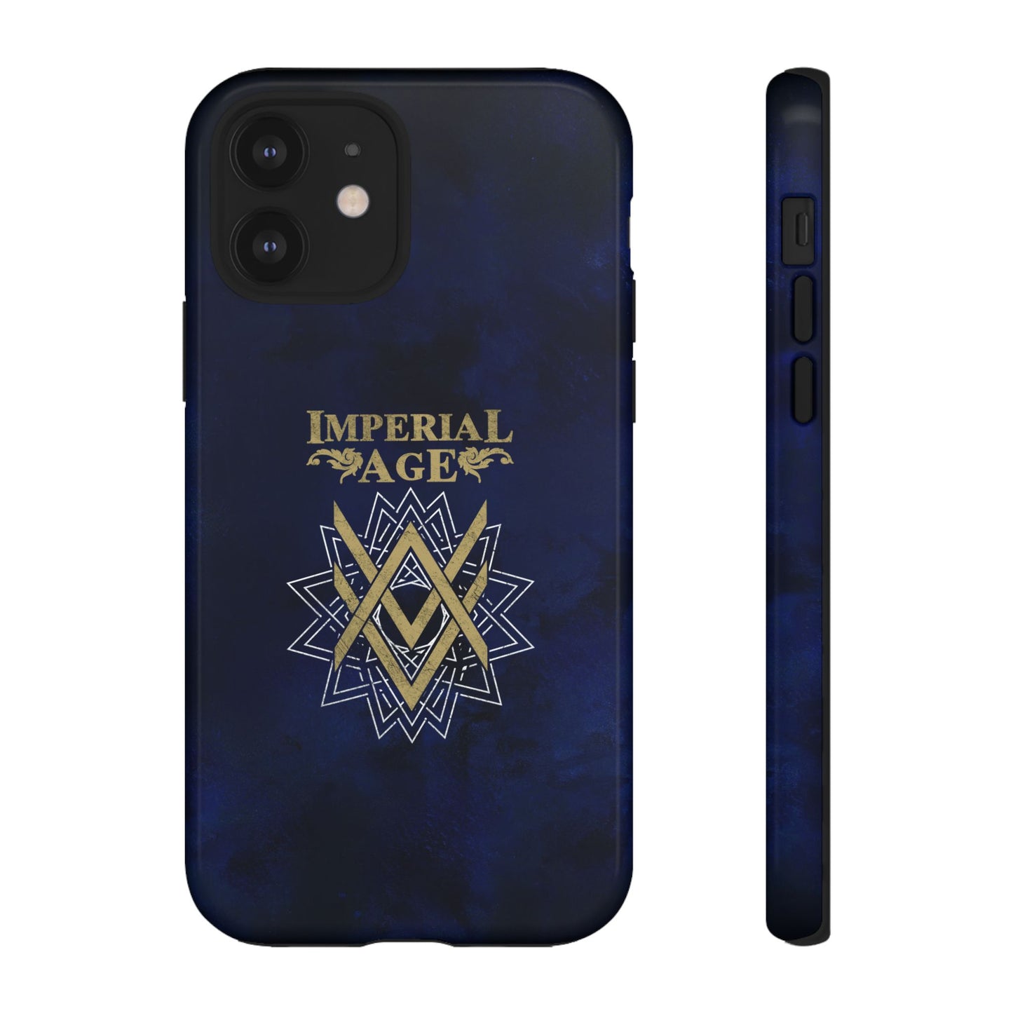 SUMMER COLLECTION - Tough iPhone Case Navy (Gold-White Print)
