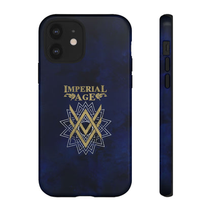 SUMMER COLLECTION - Tough iPhone Case Navy (Gold-White Print)