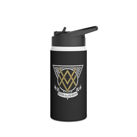 SUMMER COLLECTION - Steel Water Bottle Black (Gold-White Print)