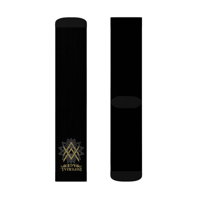 SUMMER COLLECTION - Black Socks (Gold-White Print)