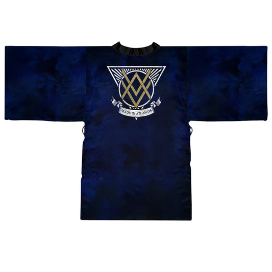 SUMMER COLLECTION - Women's Robe Navy (Gold-White Print)