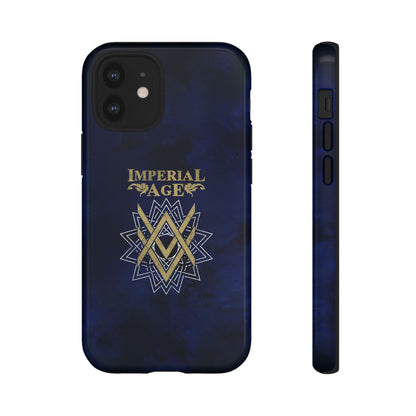 SUMMER COLLECTION - Tough iPhone Case Navy (Gold-White Print)