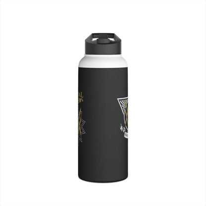 SUMMER COLLECTION - Steel Water Bottle Black (Gold-White Print)