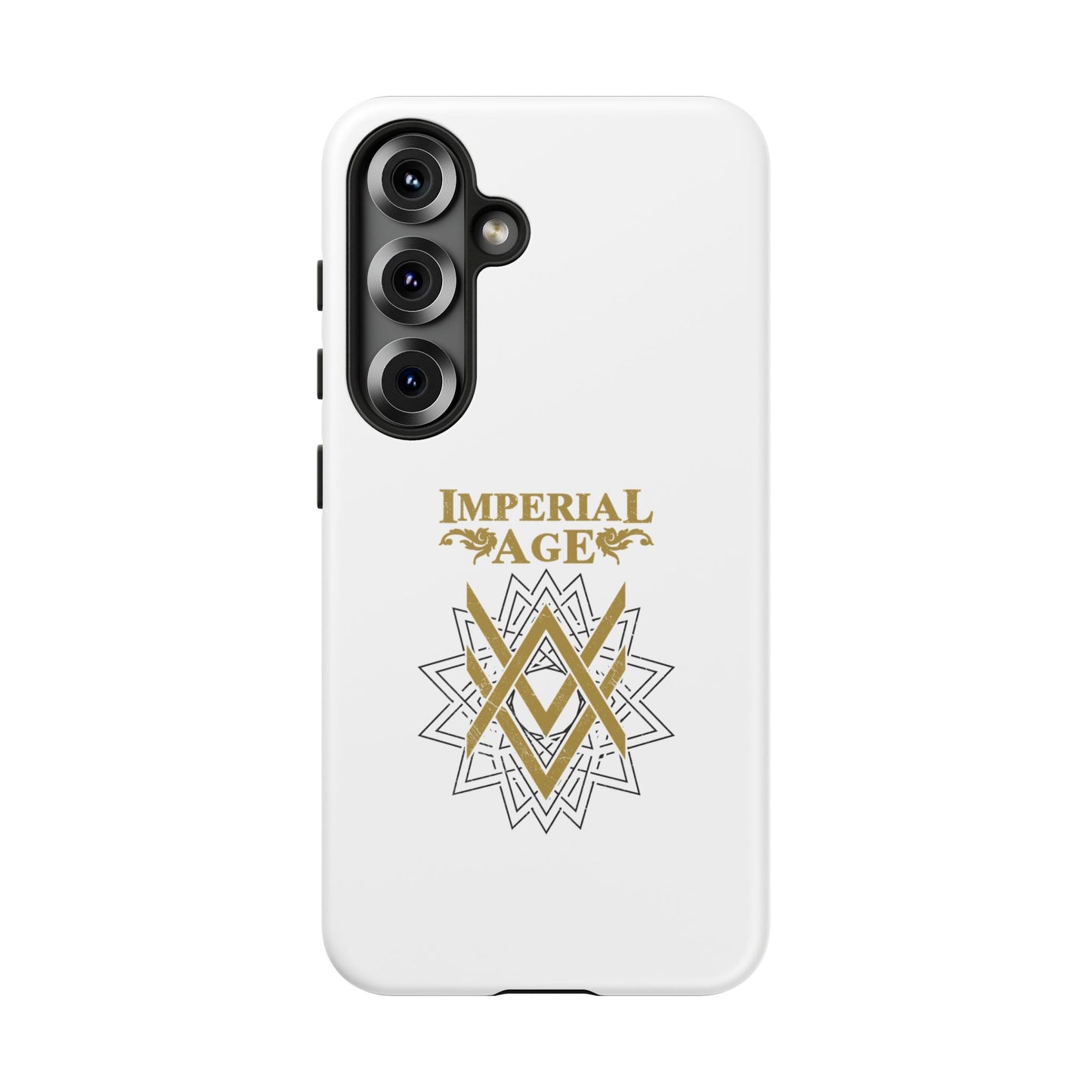 SUMMER COLLECTION - Tough Samsung Galaxy Case White (Gold-Black Print)