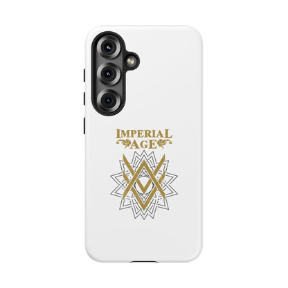 SUMMER COLLECTION - Tough Samsung Galaxy Case White (Gold-Black Print)