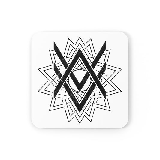 SUMMER COLLECTION - Cork Coaster White (Black Print)