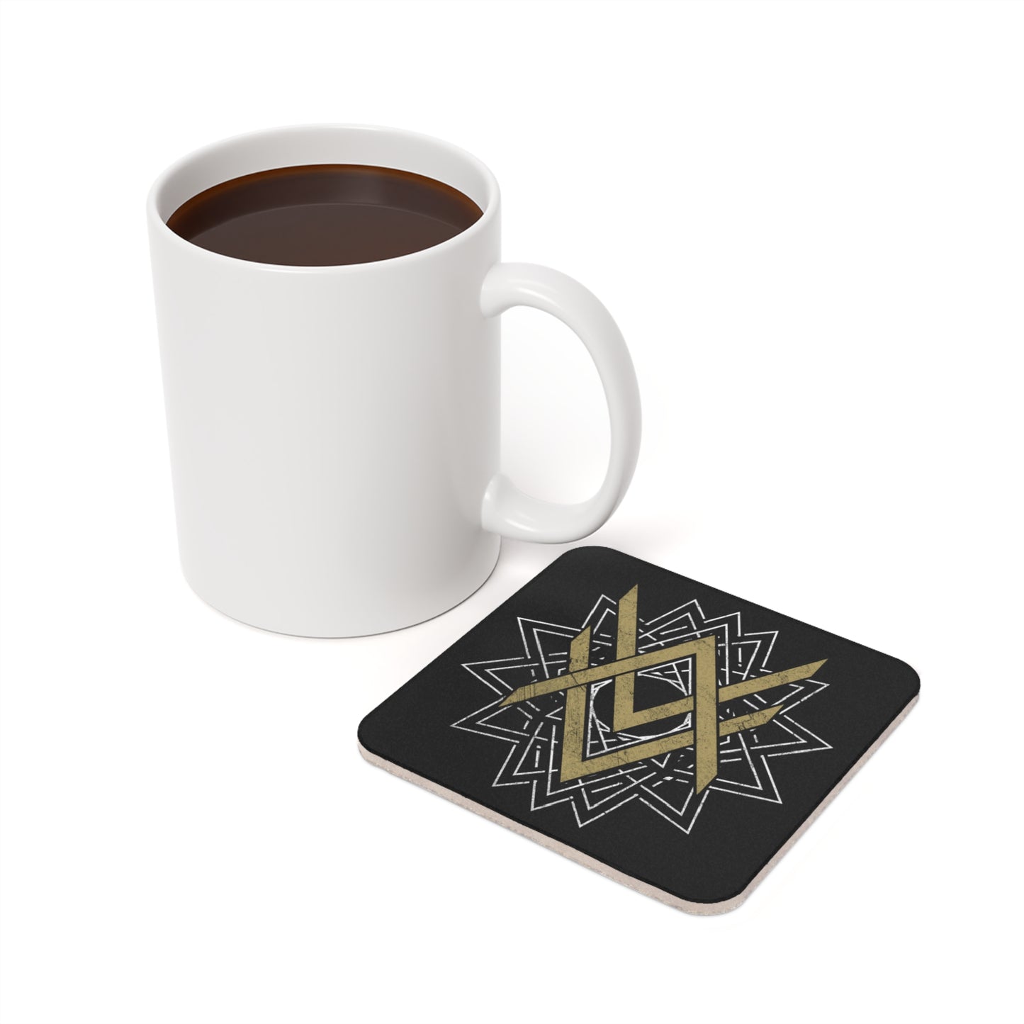 SUMMER COLLECTION - Cork Coaster Black (Gold-White Print)