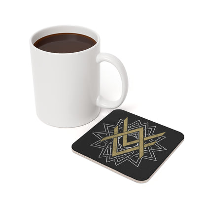SUMMER COLLECTION - Cork Coaster Black (Gold-White Print)