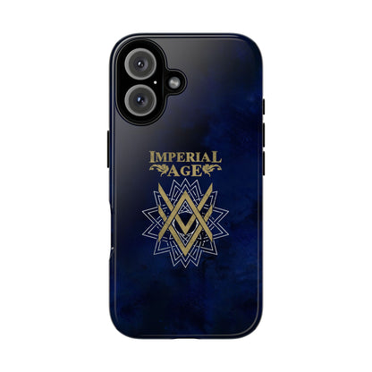 SUMMER COLLECTION - Tough iPhone Case Navy (Gold-White Print)