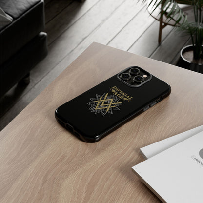 SUMMER COLLECTION - Tough iPhone Case Black (Gold-White Print)