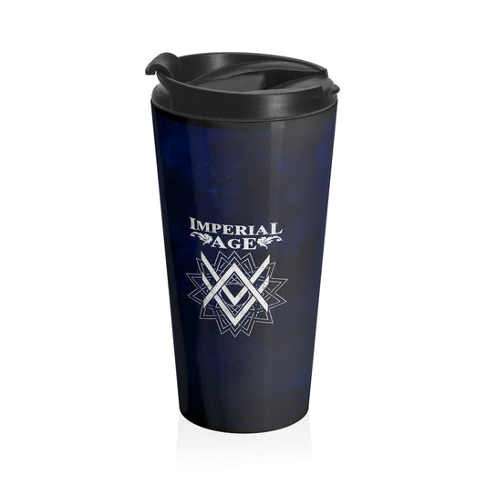 SUMMER COLLECTION - Stainless Steel Travel Mug Navy (White Print)