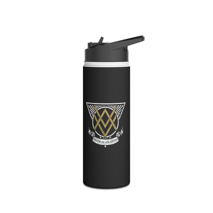 SUMMER COLLECTION - Steel Water Bottle Black (Gold-White Print)