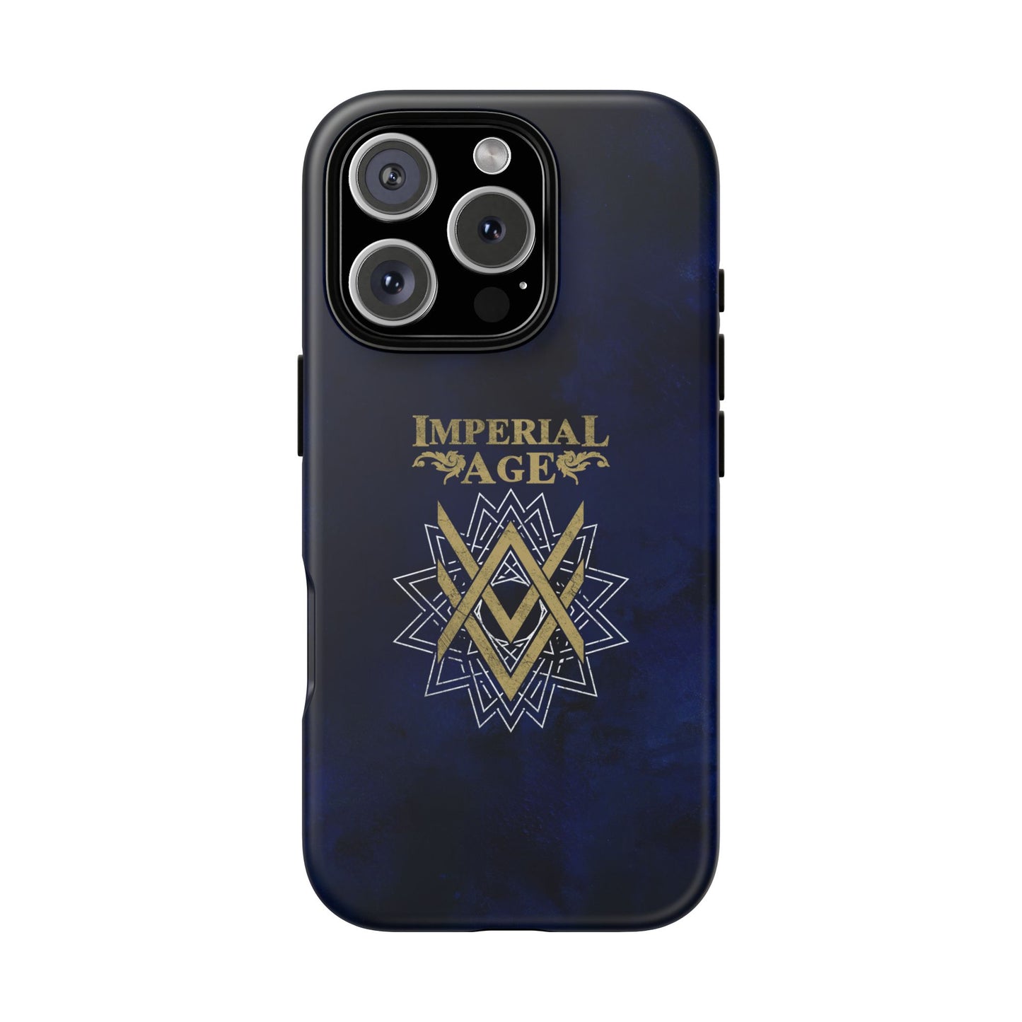 SUMMER COLLECTION - Tough iPhone Case Navy (Gold-White Print)