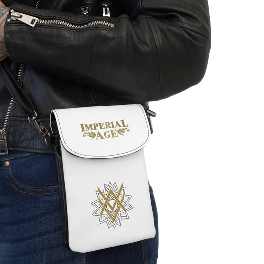 SUMMER COLLECTION - Strap Wallet White (Gold-Black Print)