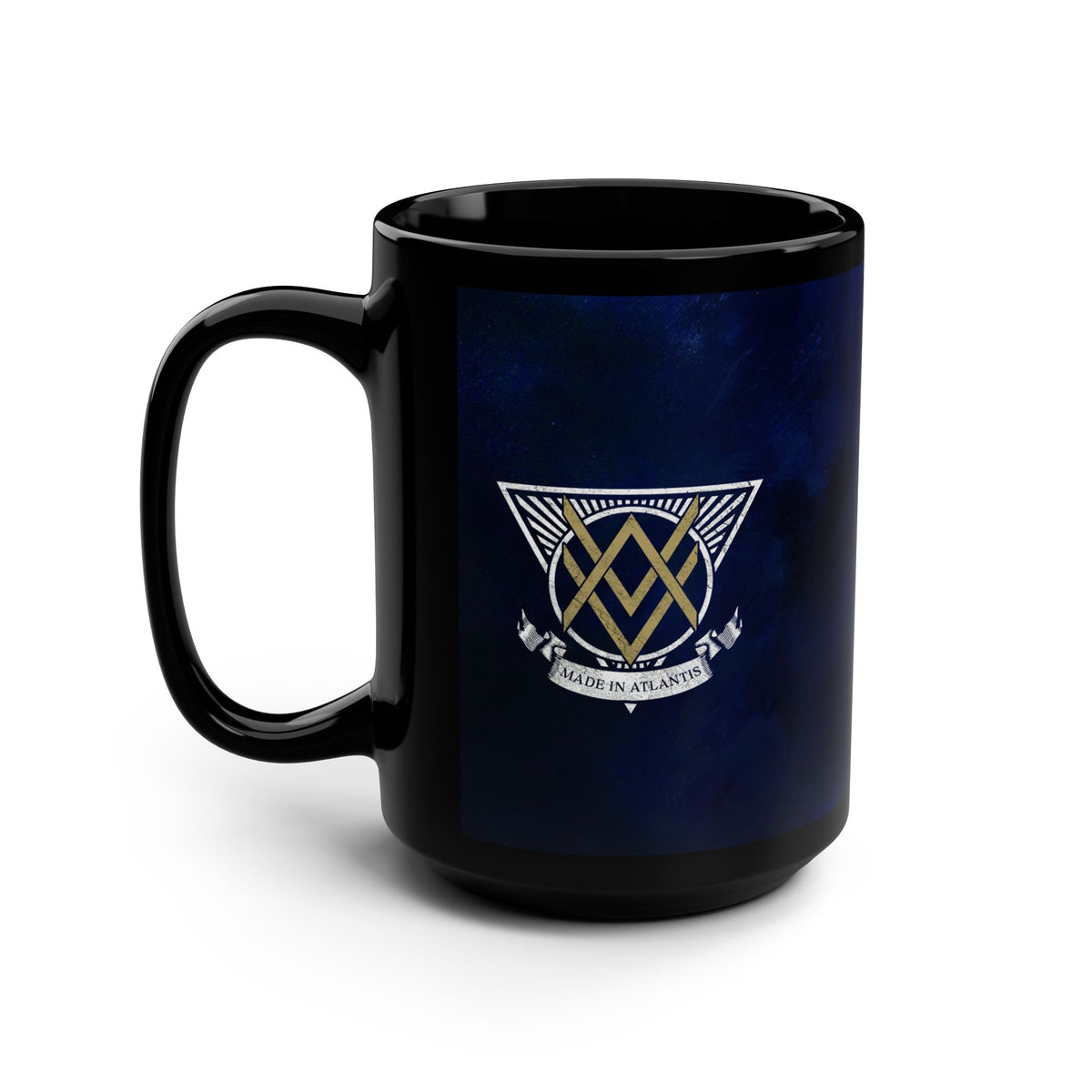 SUMMER COLLECTION - Black Mug 0.44 Navy (Gold-White Print)