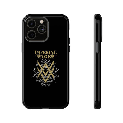 SUMMER COLLECTION - Tough iPhone Case Black (Gold-White Print)