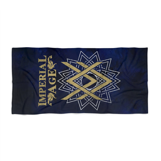 SUMMER COLLECTION - Beach Towel Navy (Gold-White Print)