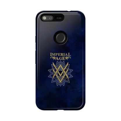 SUMMER COLLECTION - Tough Google Pixel Case Navy (Gold-White Print)