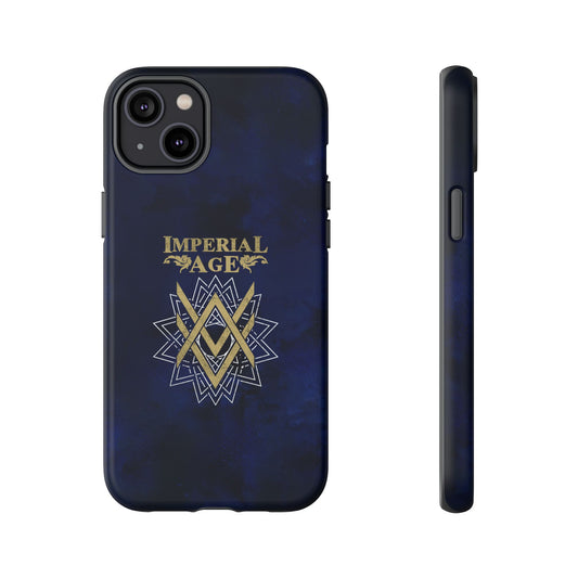 SUMMER COLLECTION - Tough iPhone Case Navy (Gold-White Print)