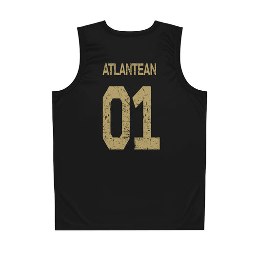 SUMMER COLLECTION - Black Basketball Jersey (Gold Print)