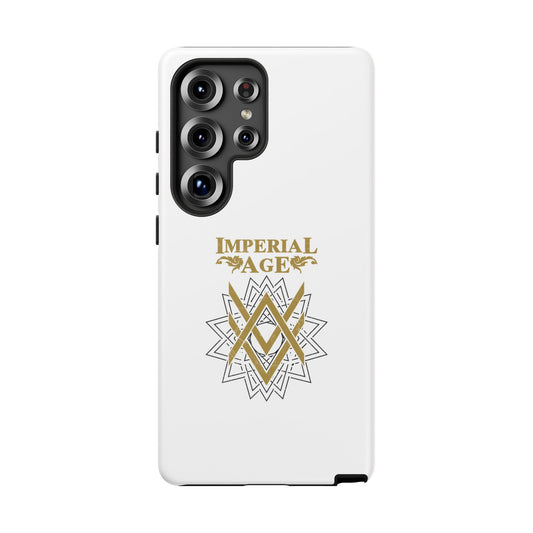 SUMMER COLLECTION - Tough Samsung Galaxy Case White (Gold-Black Print)