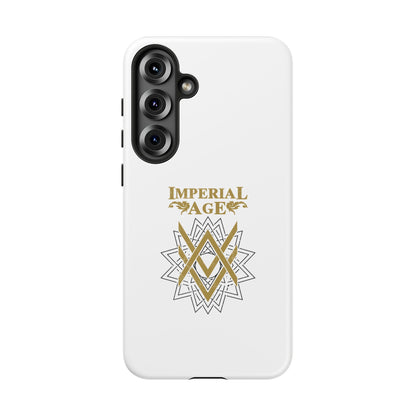 SUMMER COLLECTION - Tough Samsung Galaxy Case White (Gold-Black Print)