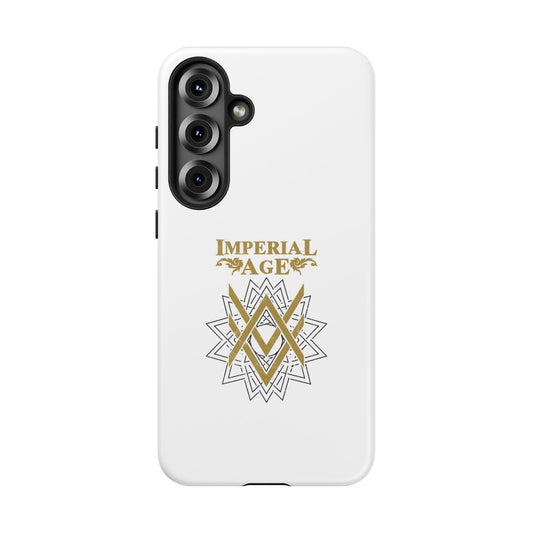 SUMMER COLLECTION - Tough Samsung Galaxy Case White (Gold-Black Print)