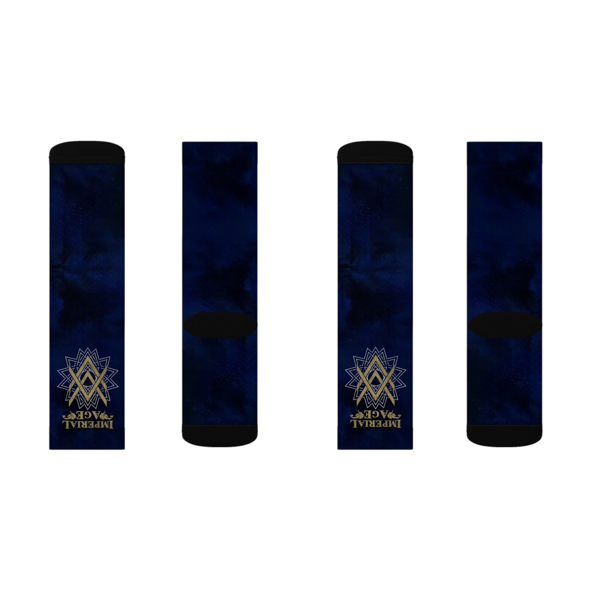 SUMMER COLLECTION - Navy Socks (Gold-White Print)