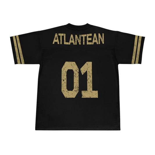 SUMMER COLLECTION - Black Football Jersey (Gold Print)