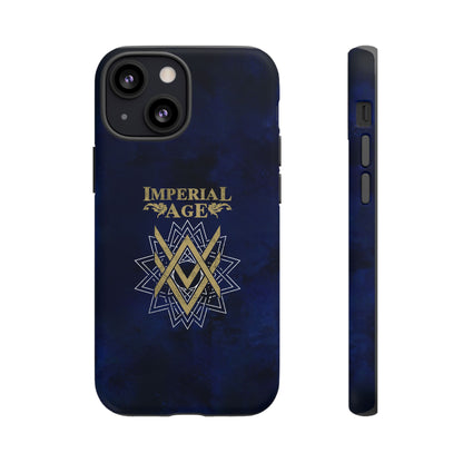 SUMMER COLLECTION - Tough iPhone Case Navy (Gold-White Print)